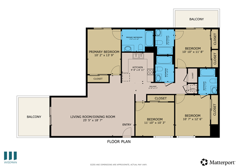 Floor plan for 4 beds, 4 baths, 1517 sqft
